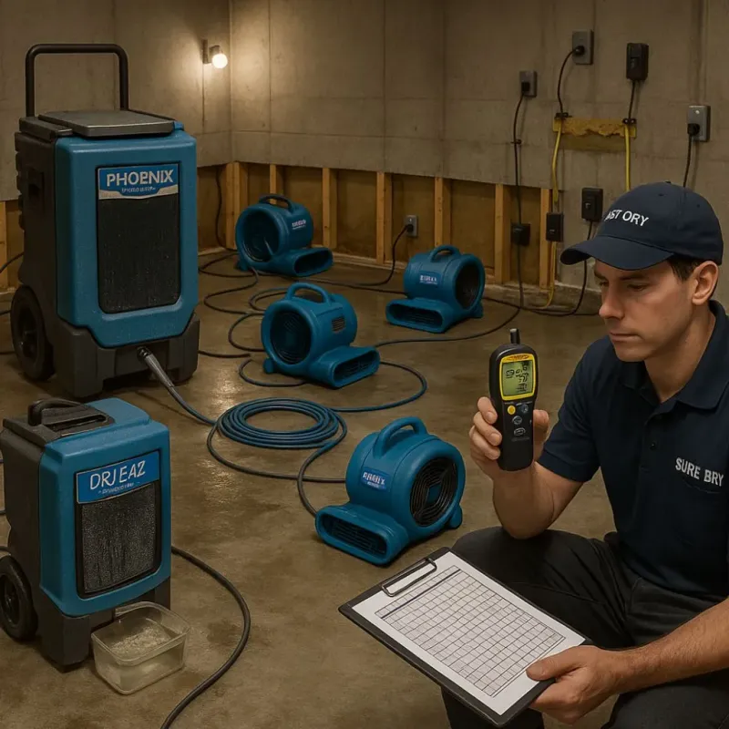 Structural Drying and Dehumidification process in Ayer, MA
